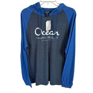 Ocean Casino Resort Atlantic City Mens Hoodie T-Shirt Size Large Blue NEW